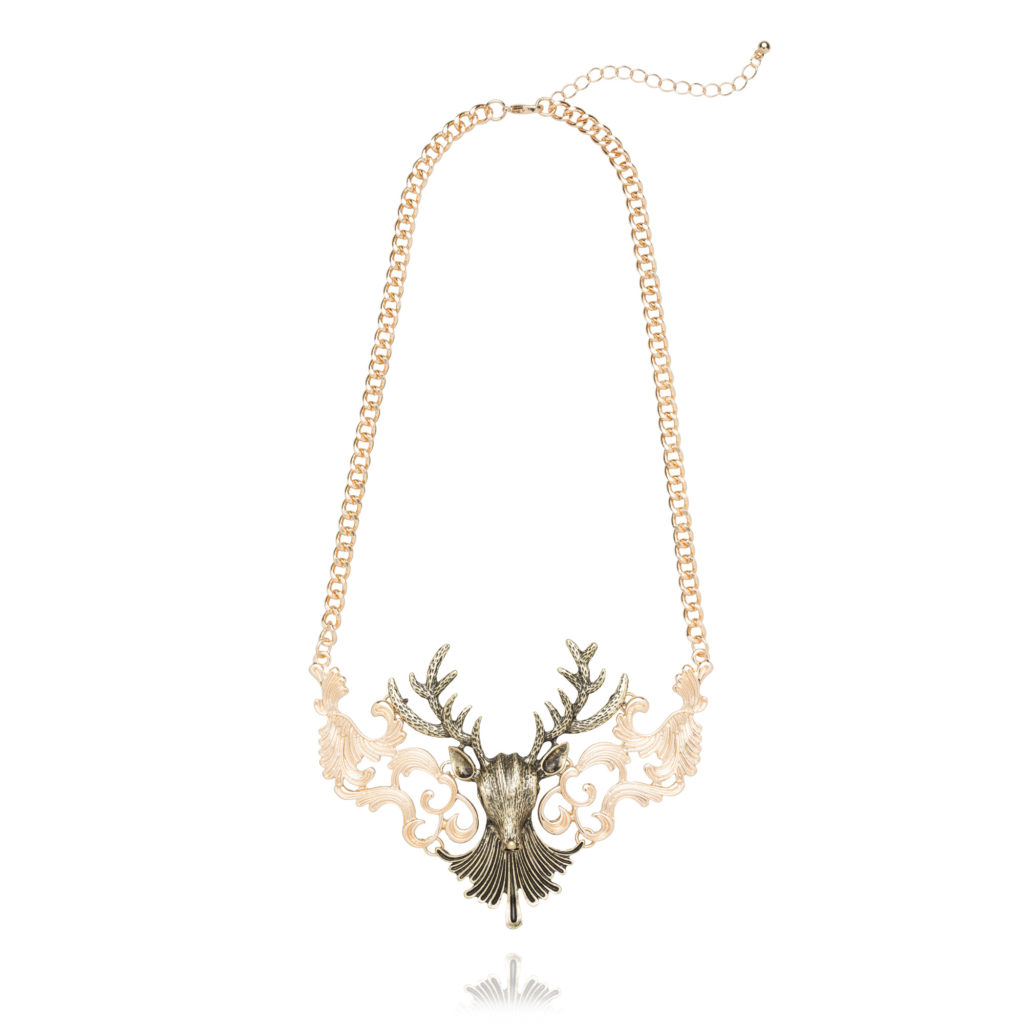 Deer Necklace Gold
